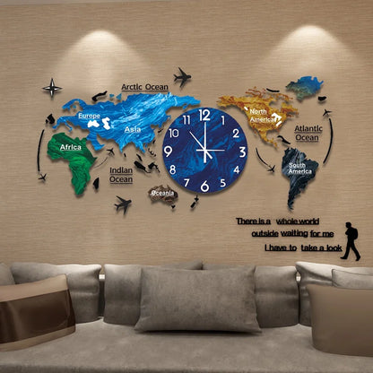Stunning world map wall clock