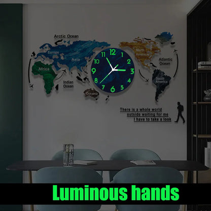 Stunning world map wall clock