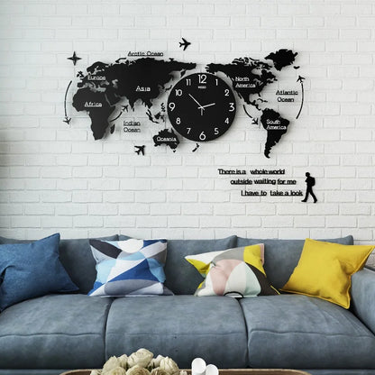 Stunning world map wall clock