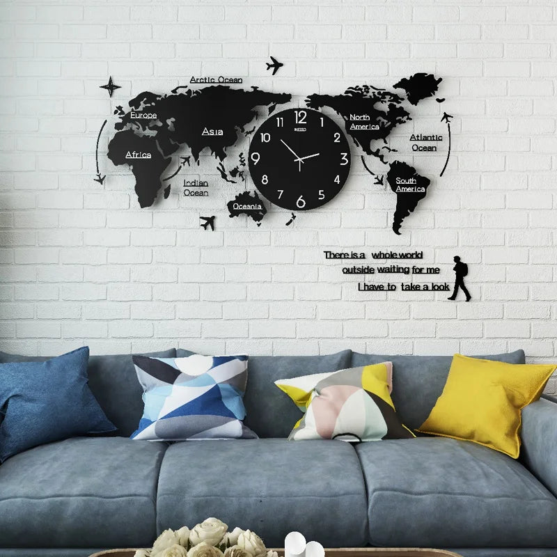 Stunning world map wall clock