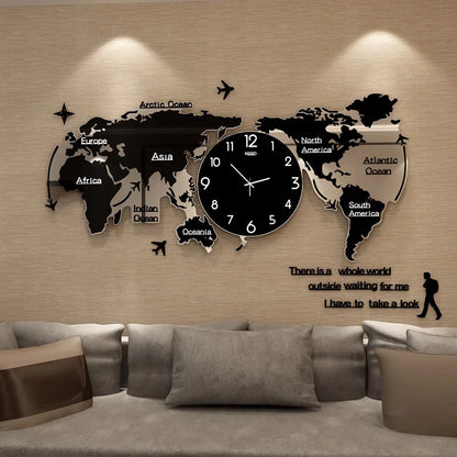 Stunning world map wall clock
